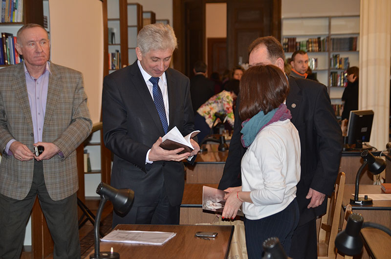 Зустріч з директором Національної бібліотеки Білорусі Р. С. Мотульським